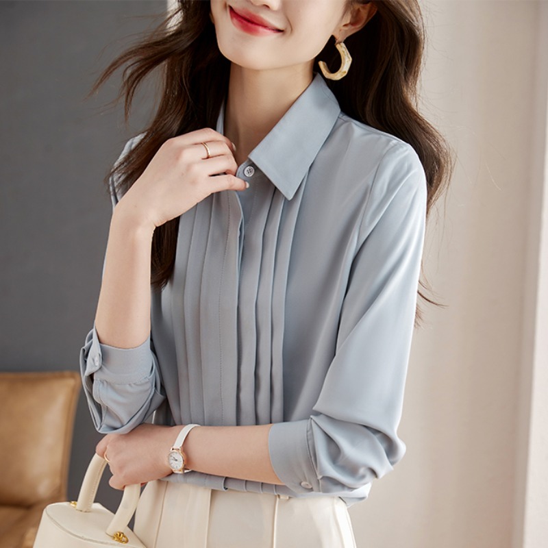 เสื้อเชิ้ตผู้หญิงแขนยาว เสื้อเชิ้ตผู้หญิงใส่ทํางาน 390 บาทต่อชิ้น ฟรีค่าจัดส่ง