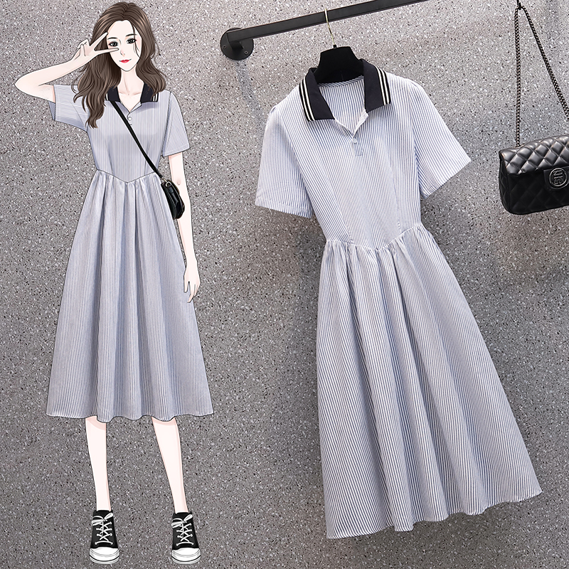 เดรสแขนสั้น มีไซส์ L-4XLอก 38-47 นิ้ว ใส่ได้ทั้งสาวหุ่นดีน่ารักจนถึงสาวอวบพลัสไซส์