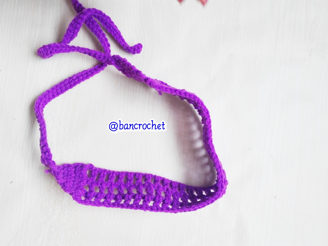 Bancrochet ที่คาดผมถักโครเชต์ crochet headband ม่วงเข็ม 1-1.5*13 inch