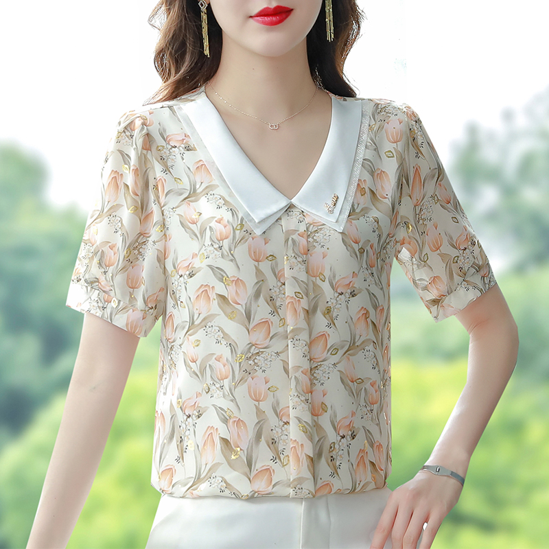 เสื้อชีฟอง เสื้อแฟชั่นสุภาพสตรีวัยผู้ใหญ่ มีไซต์ อก34นิ้ว-43นิ้ว