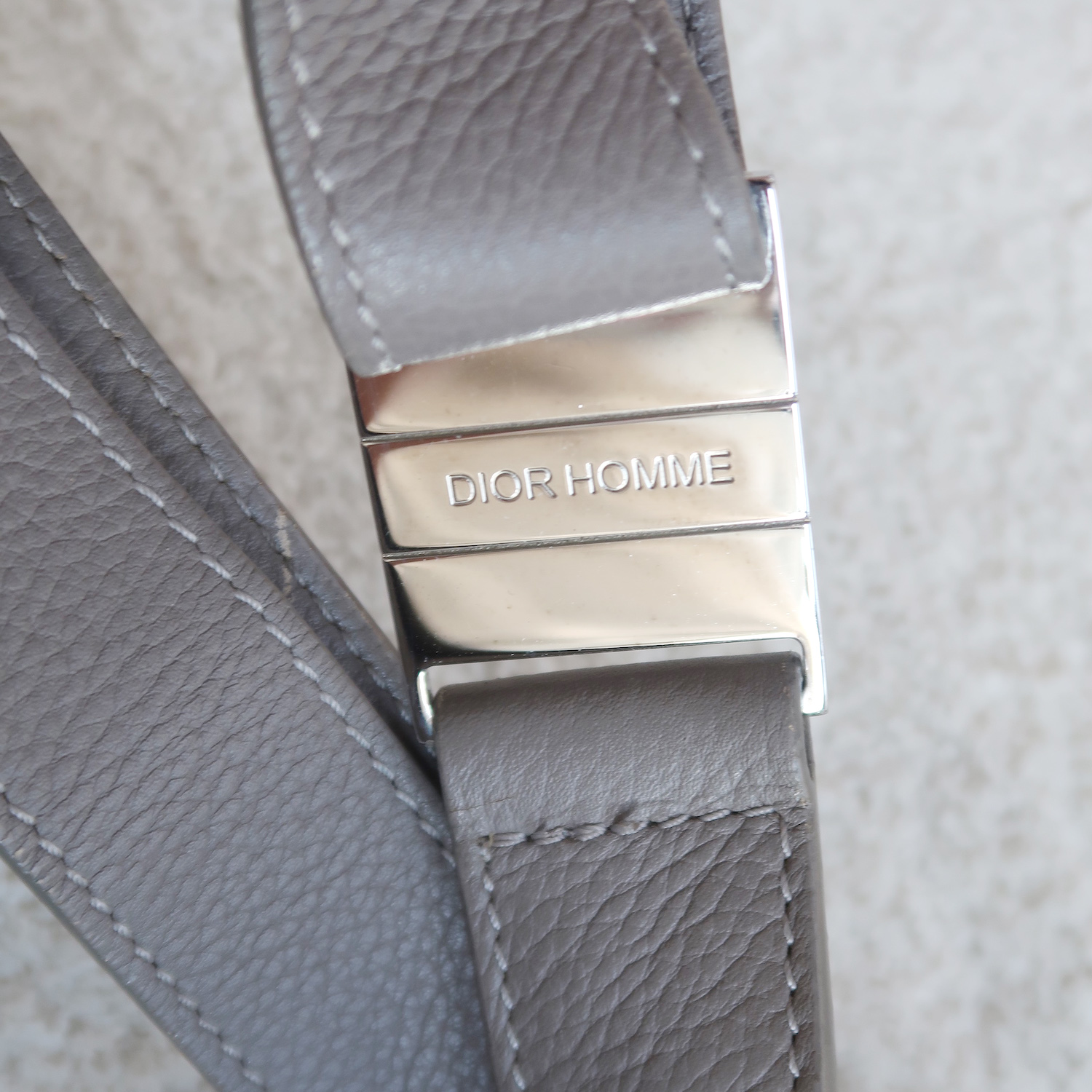 Dior Homme Grey Calfskin Messenger Bag