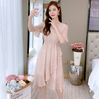 ชุดเดรสสั้น ชุดเดรสสั้นลายดอก ชุดเดรสสั้นวัยรุ่น By Meiyi women's clothing