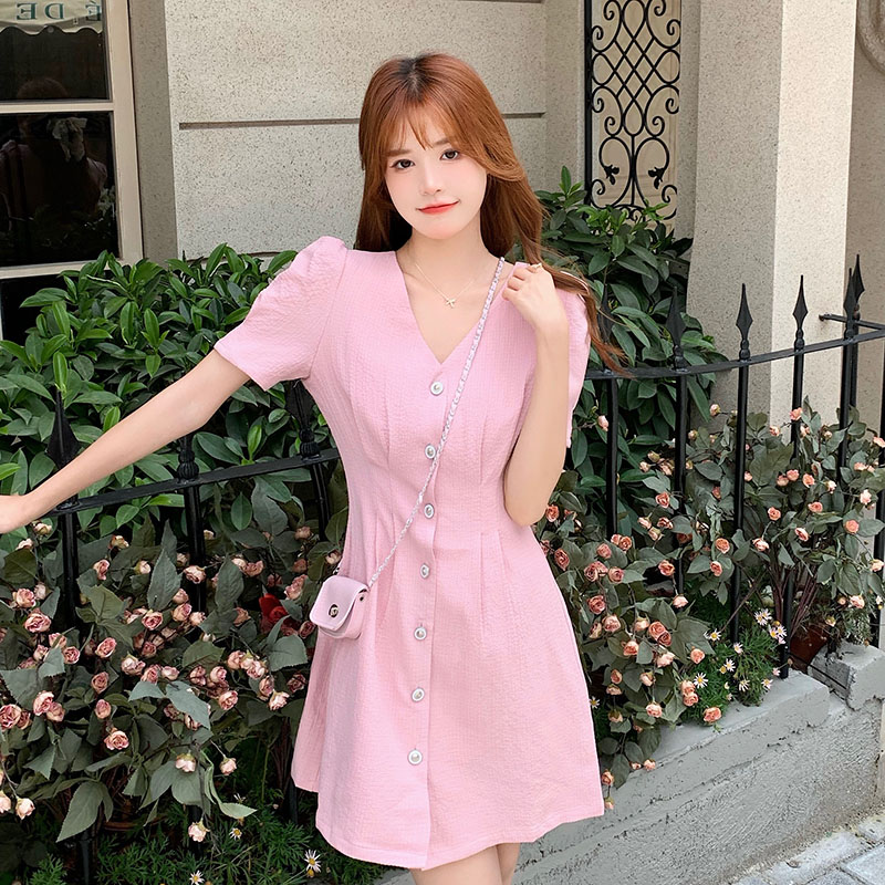เดรสแขนสั้น มีไซส์ L-4XLอก 38-47 นิ้ว ใส่ได้ทั้งสาวหุ่นดีน่ารักจนถึงสาวอวบพลัสไซส์