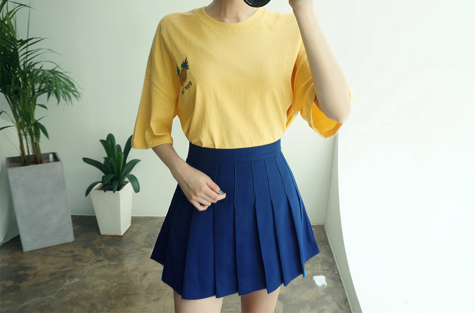 กระโปรงสั้นทรงเทนนิส ผ้าฮานาโกะ