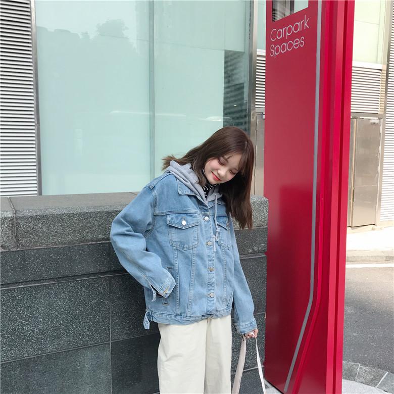 แจ็กเก็ต ฮู้ดผ้า น่ารัก ทรงสวย สียีนส์อ่อน พร้อมส่งจ้า same pic