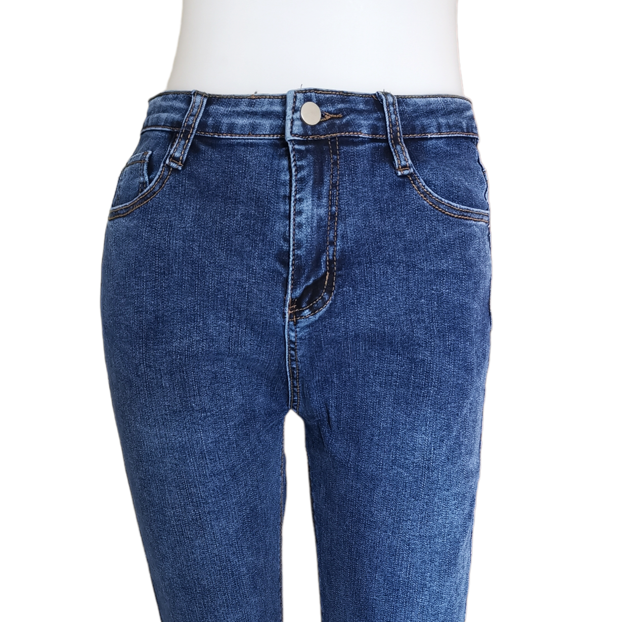 Jeans345 กางเกงยีนส์ขายาวทรงเดฟเอวสูง ผ้ายีนส์แท้ยีนส์ฟอกยืดนิ่ม แฟชั่นนำเข้าเกรดพรีเมียม ผ้านุ่มน่าใส่ทรงสวยงานดี แมทช์กับอะไรก็เข้า