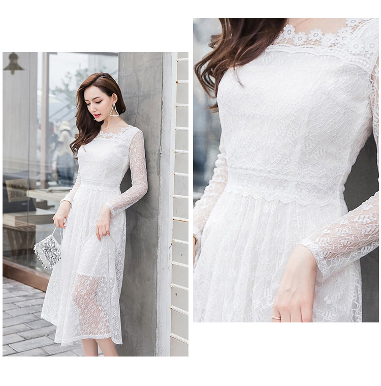 Dress4608 เดรสยาวลูกไม้แขนยาวทรงสวย ซิปข้าง มีซับในอย่างดีทั้งชุด ผ้าลูกไม้เกรดพรีเมียมเนื้อดีลายสวยเนื้อหนามีน้ำหนัก งานสวยเรียบหรูเหมือนราคาหลักพัน ใส่ออกงานได้ มี 2 สี ขาว, ดำ