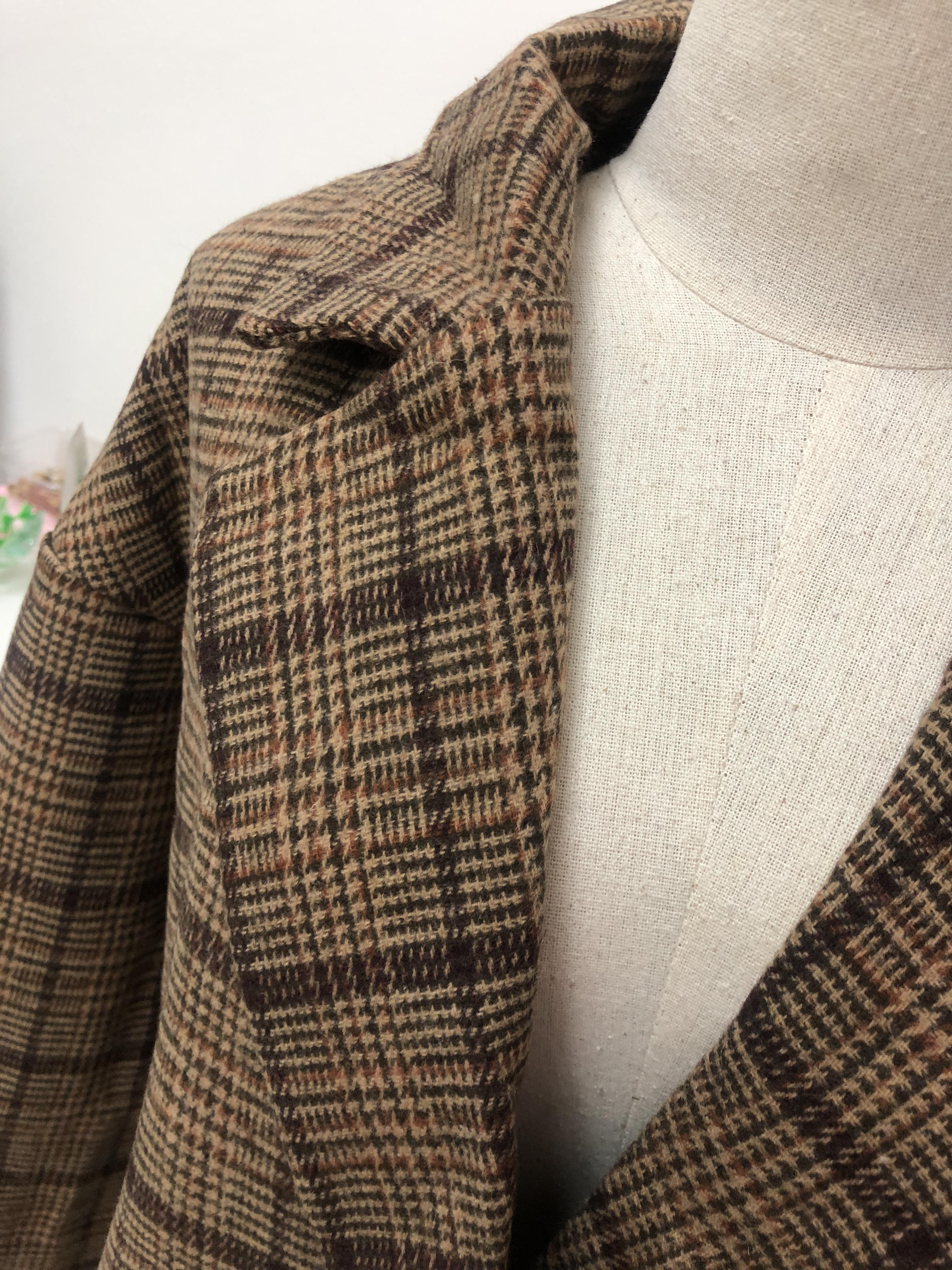 เสื้อคลุมกันหนาว สไตล์ญี่ปุ่น ผ้ากระสอบลายสก๊อต บุซับในกันลม ใครชอบแนวนี้ต้องรีบจัดเลยจ้า