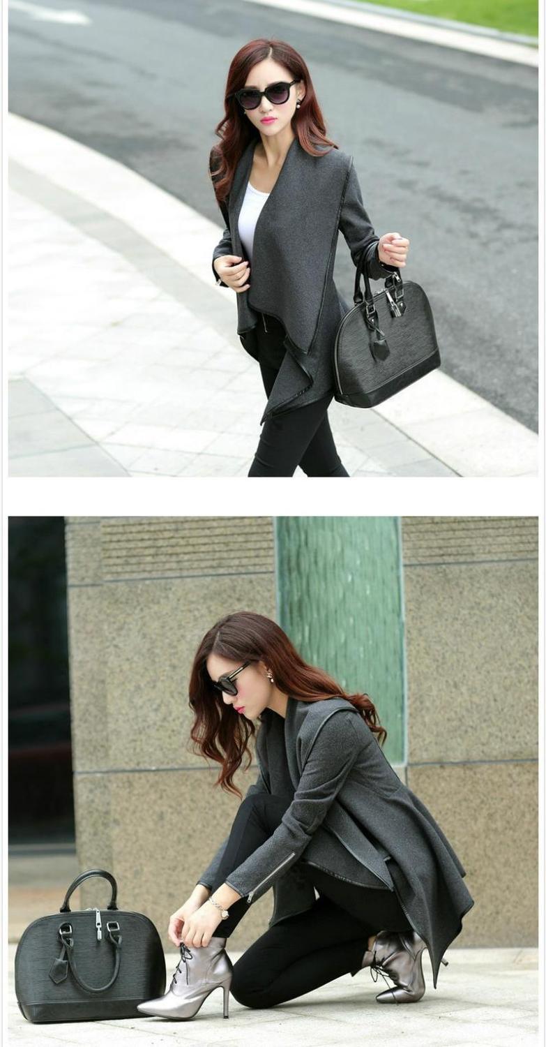 European style woolen เสื้อคลุมกันหนาวผ้าเนื้อดี ทรงสวย ใส่ได้หลายแบบ จะปล่อยหรือรูดซิบก็เก๋ งานดีมาก รุ่นนี้ของมาน้อยมากค่ะ พร้อมส่งเลยน้าา gray