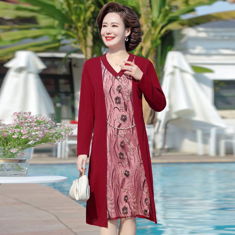 เดรสวัยผู้ใหญ่40-60ปี เดรสคุณแม่ ชุดเดรสทำงานวัยผู้ใหญ่ แบรนด์ MAMA DRESS