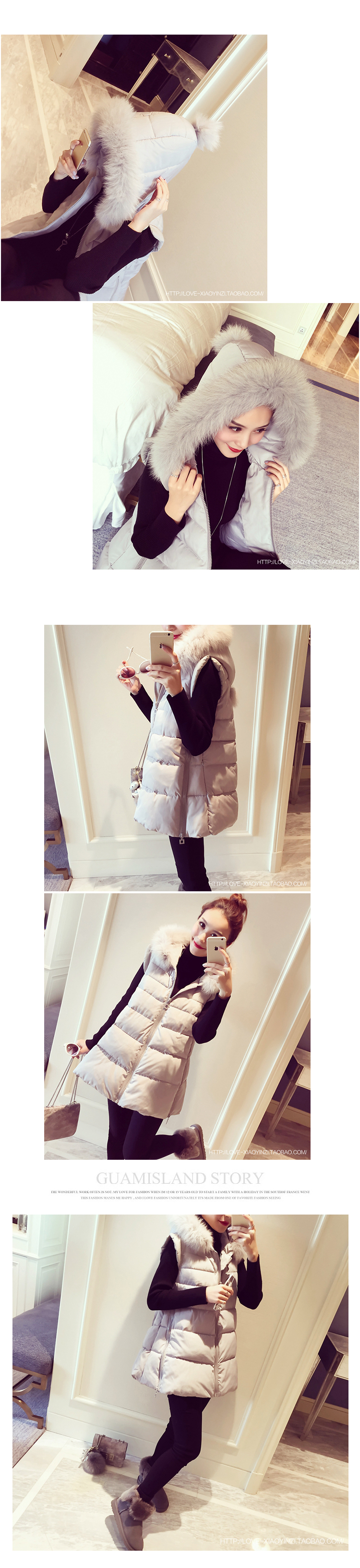 เสื้อกั๊กกันหนาว บุนวมฟูๆ แต่งขนเฟอร์สีขาวที่ฮู้ด ผ้าร่มเนื้อดีกันลม เกาหลีมากๆ พร้อมส่ง