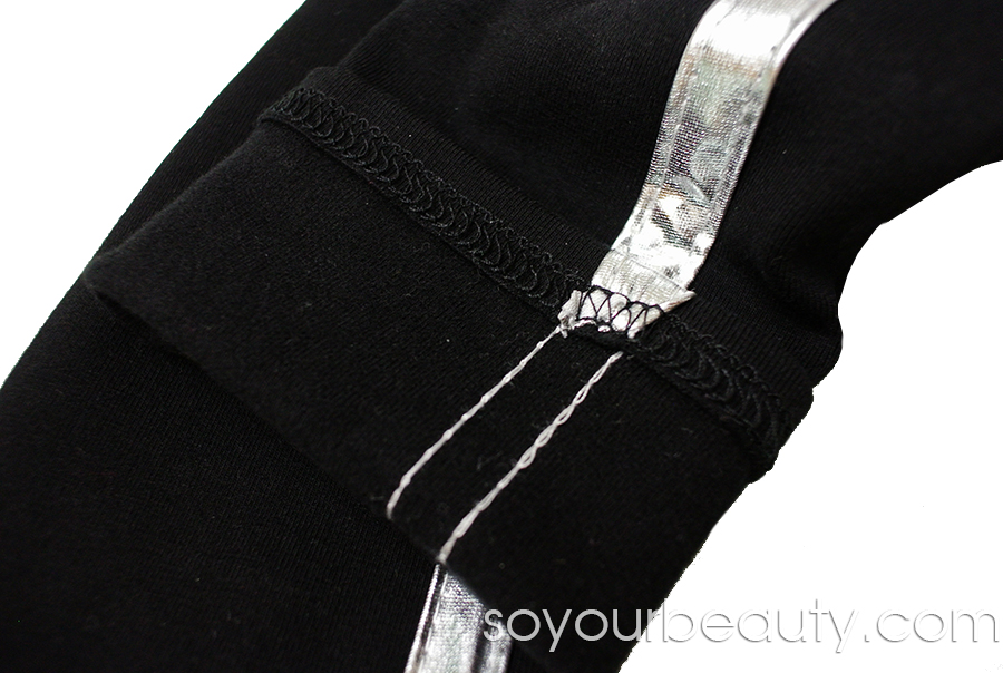 กางเกงเลคกิ้ง แถบข้างสีเงิน