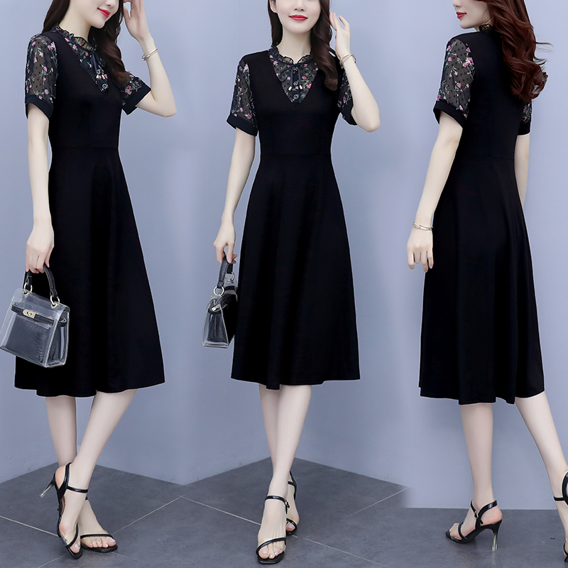 เดรสแขนสั้น มีไซส์ L-5XLอก 38-48 นิ้ว ใส่ได้ทั้งสาวหุ่นดีน่ารักจนถึงสาวอวบพลัสไซส์