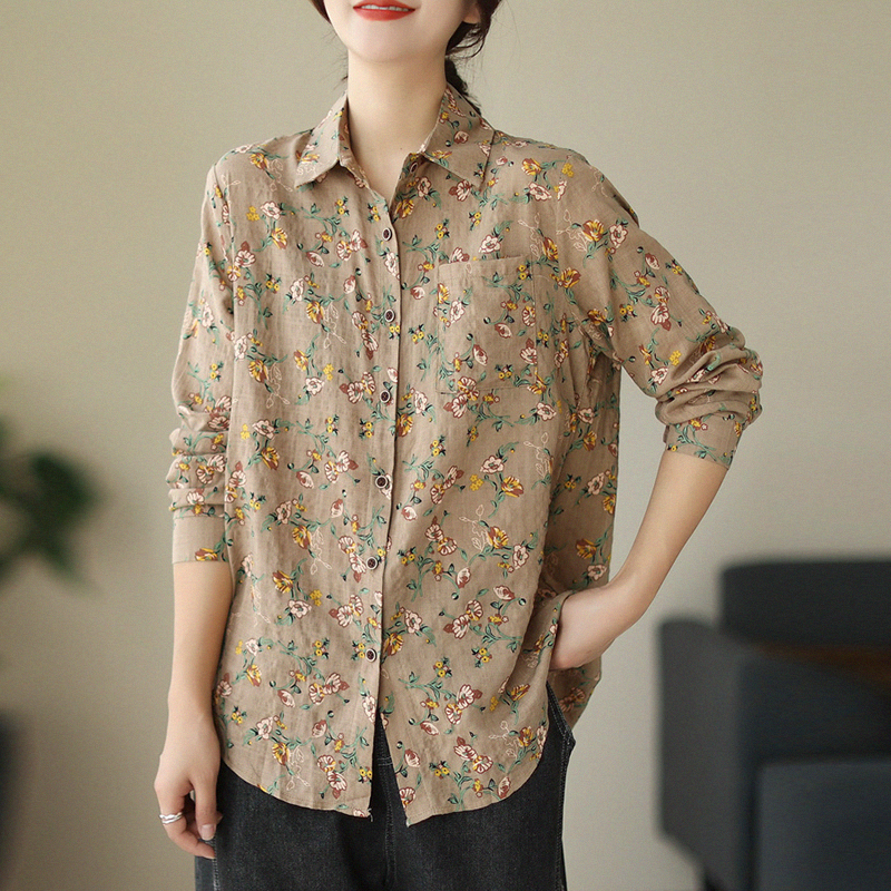 เสื้อลินิน เสื้อผ้าฝ้ายลินิน เสื้อเชิ้ตผ้าลินิน S M l XL จากแบรนด์ ZIMO