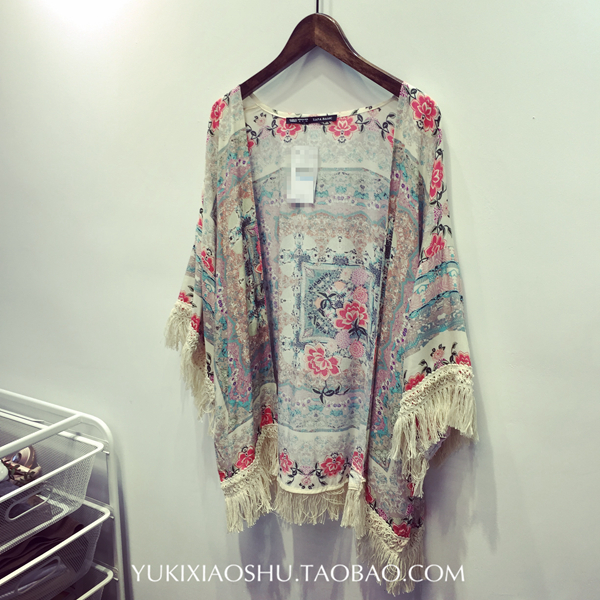 หน้าร้อนนี้ห้ามพลาด เสื้อคลุมแฟชั่น ผ้าชีฟอง นุ่มลื่น เนื้อดี แต่งพู่เก๋ๆ ใส่สบาย พร้อมส่งจ้า