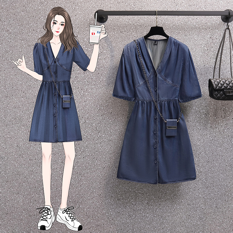 เดรสแขนสั้น มีไซส์ L-4XLอก 38-47 นิ้ว ใส่ได้ทั้งสาวหุ่นดีน่ารักจนถึงสาวอวบพลัสไซส์