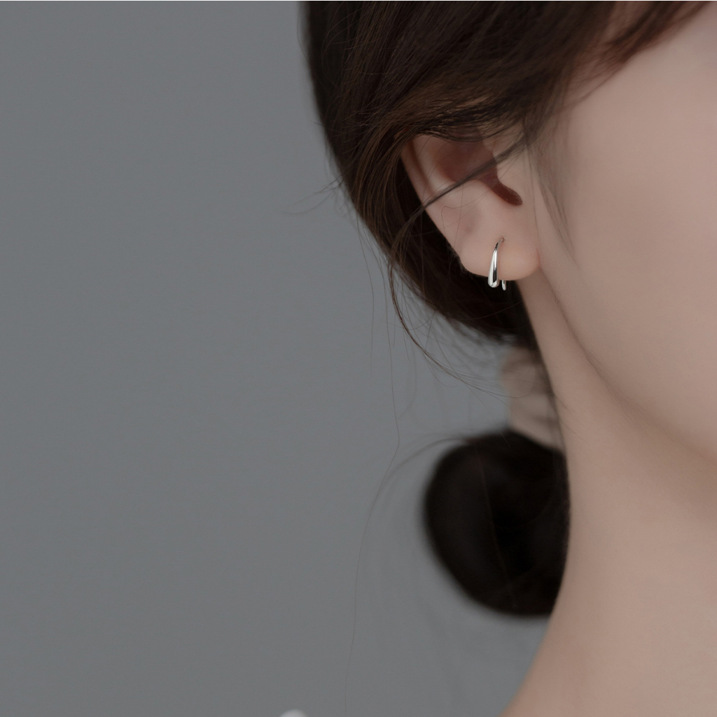 ต่างหูเงินแท้ S925 รุ่น Dew ต่างหูหยดน้ำ ก้านโค้ง มินิมอล เงินแท้ทั้งชิ้น Silver925 ตุ้มหูเงินแฟชั่น