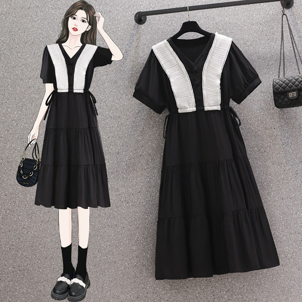 เดรสคนอ้วน เดรสสาวอวบ ชุดเดรสคนอ้วนวัยรุ่น แต่งปกคอเก๋ๆ BY PLUS SIZE Girl