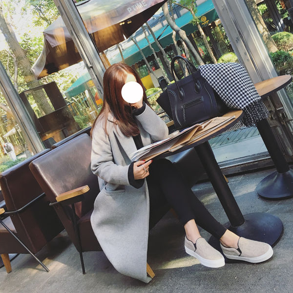 OverCoat เสื้อโค้ทกันหนาว ทรงยาวสีเทา งานดี ผ้าวูลผสมเนื้อหนา เป็นทรง บุซับในกันลม พร้อมส่ง same pic