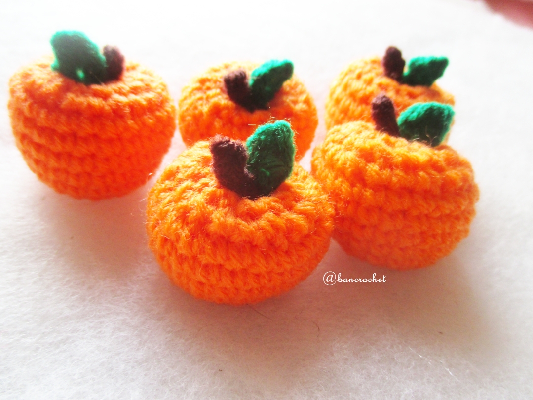 ส้มถักโครเชต์ orange fruit crochet
