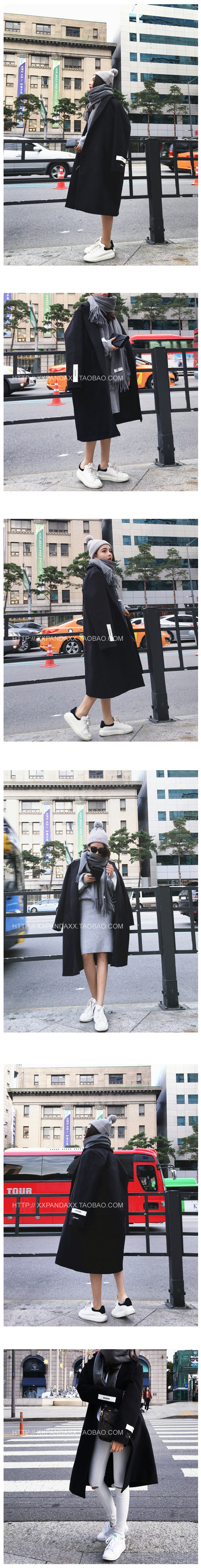 เสื้อโค้ทกันหนาว สไตล์เกาหลี ตัวโคล่ง สีดำ ผ้าวูลหนา ทรงสวย บุซับในกันลม พร้อมส่งจ้า same pic