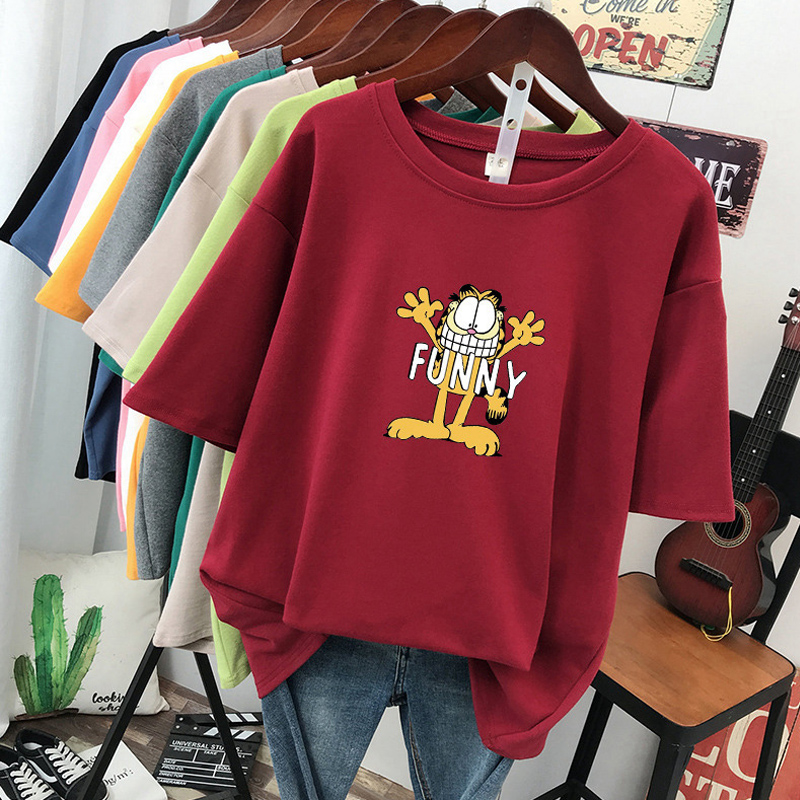 เสื้อยืดคอตตอน สกรีนลายน่ารัก มีหลากหลายสี ส่งฟรีทั่วไทย BY JIMIAO