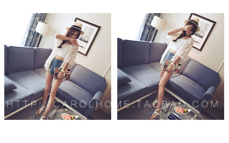 เสื้อคลุมซีทรู มีลายในตัว เหมาะกับวันชิลๆ พร้อมส่งจ้า white