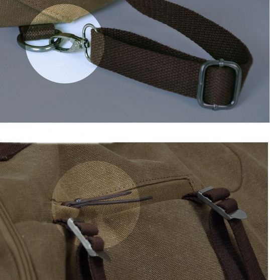 กระเป๋าเป้ กระเป๋าสะพาย กระเป๋าเดินทาง ผู้หญิง ผู้ชาย ใช้ได้ ผ้า Canvas อย่างหนา วัสดุอย่างดี ทำเป็นรูป ทรงกระบอก ใส่นิตยสาร หรือ เสื้อผ้า เที่ยวเขาได้ no 7432833