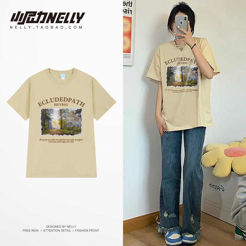 เสื้อยืดคอกลม ผู้ชาย เสื้อยืดผู้ชายเกาหลี เสื้อยืดเกาหลี แบรนด์ NELLY
