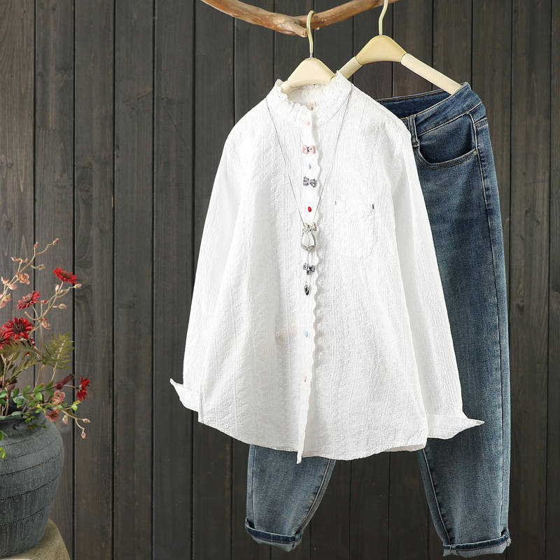 แบบเสื้อสวยๆ เสื้อผ้าฝ้ายลินิน เสื้อเชิ้ตผ้าลินิน