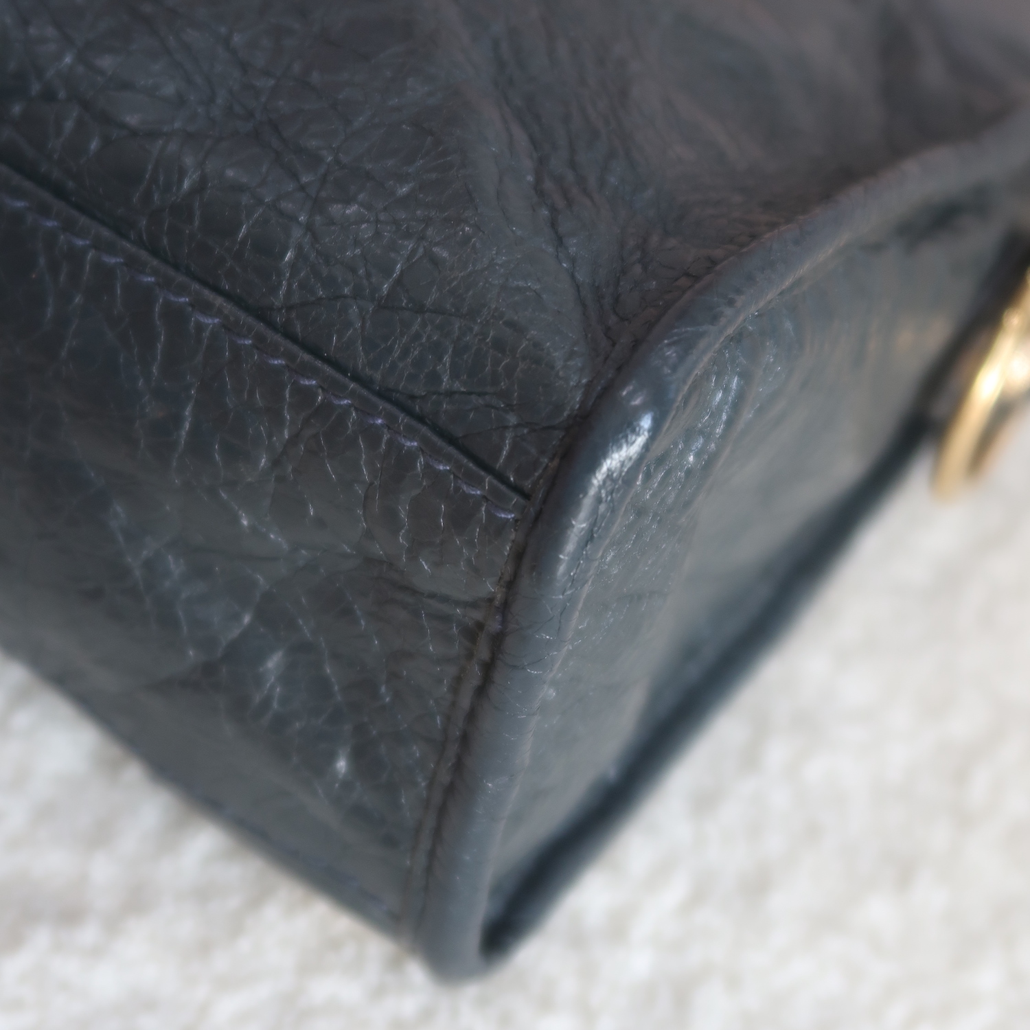 Balenciaga Grey Lambskin Mini City Giant G12 GHW