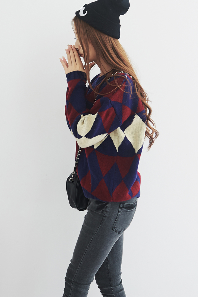 Sweater เสื้อไหมพรม ลายเก๋ๆ พร้อมส่ง เนื้อผ้้าไหมพรม ยืดได้เยอะ same pic