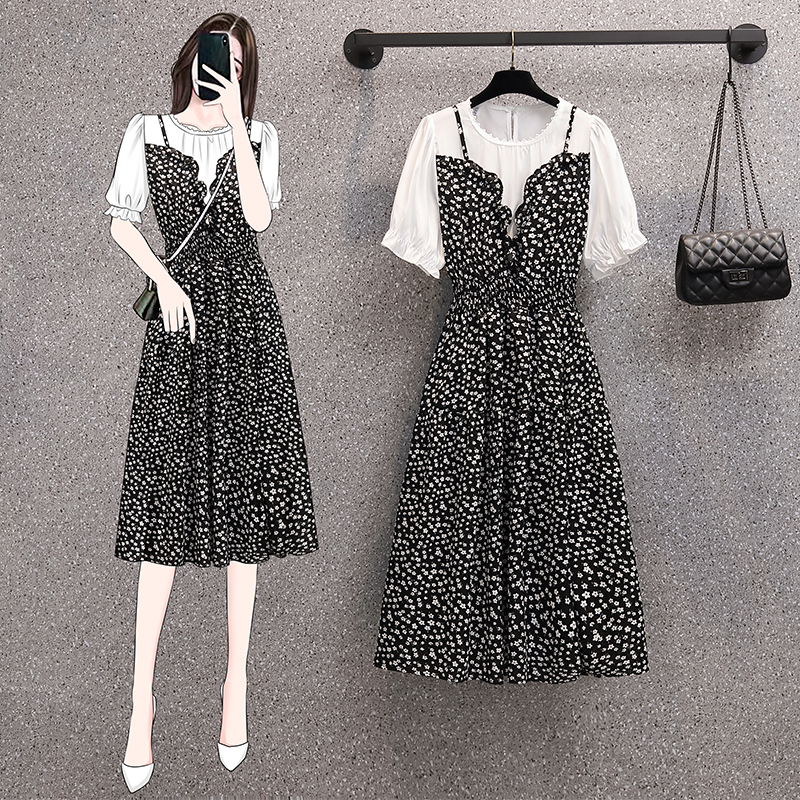 เดรสแขนสั้น มีไซส์ L-4XLอก 38-47 นิ้ว ใส่ได้ทั้งสาวหุ่นดีน่ารักจนถึงสาวอวบพลัสไซส์