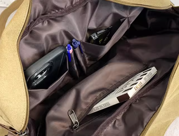 กระเป๋าสะพายผ้าแคนวาส ผู้ชาย แบบวัยรุ่น ดีไซน์เท่ มีสไตล์ มาพร้อมสายสะพาย และ หูหิ้ว ดีไซน์เก๋ 717836