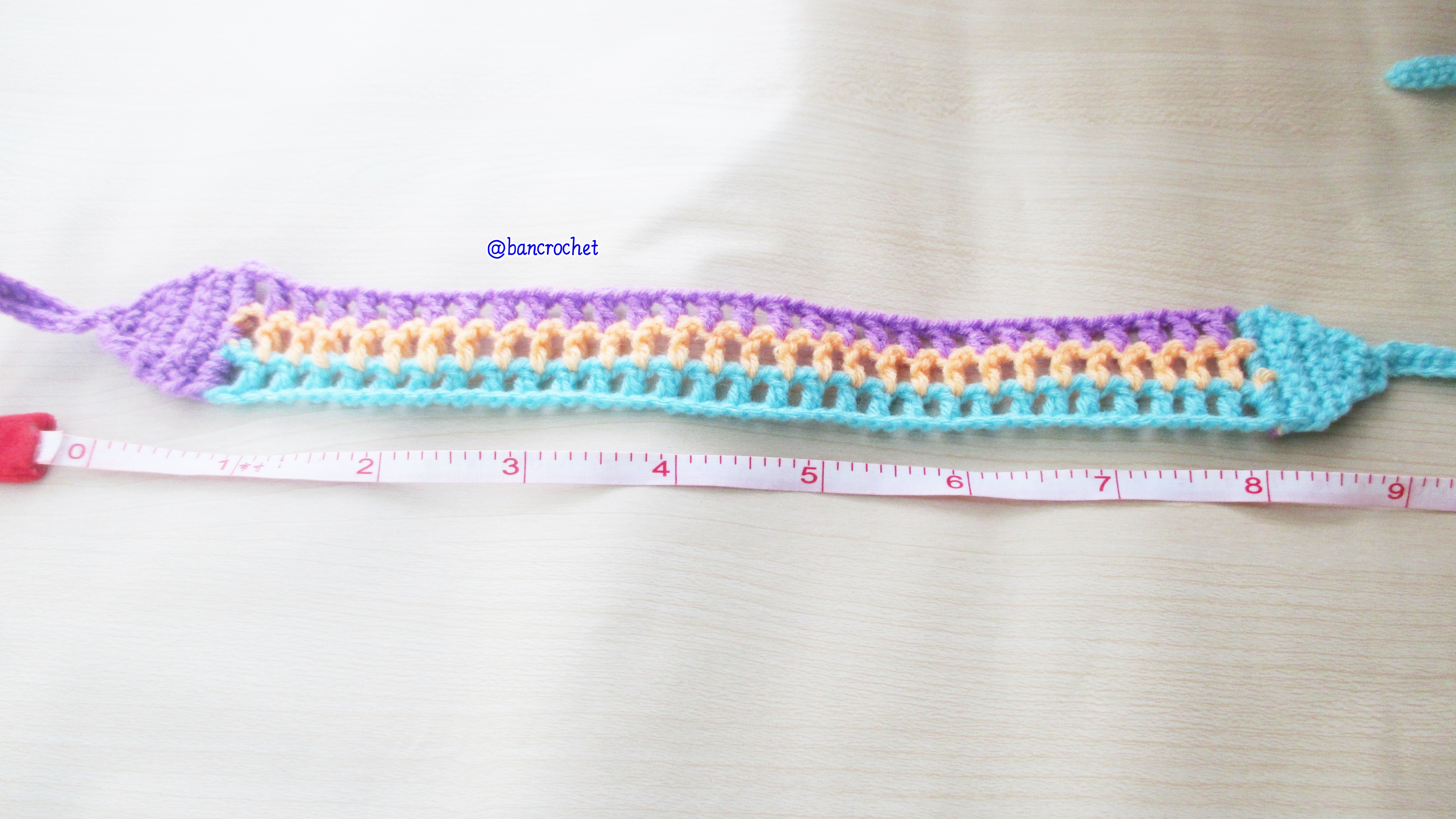 Bancrochet ที่คาดผมถักโครเชต์ สลับสีสดใส Crochet Headband หลากสี 1-1.5*13 inch