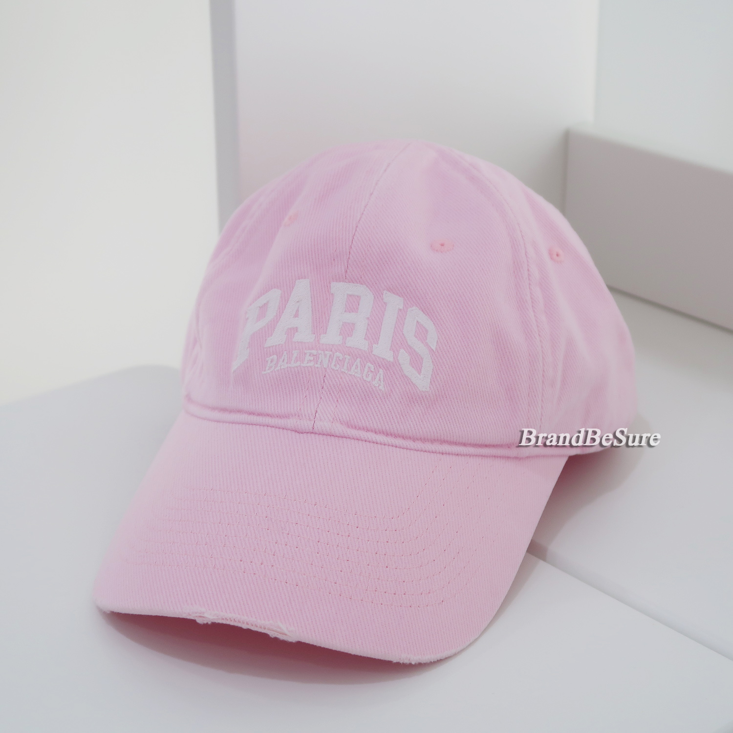 Balenciaga Pink Paris Logo Destroy Cap