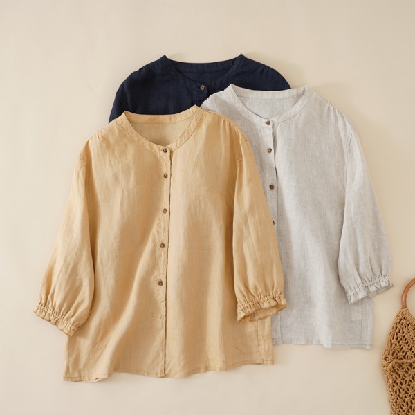 เสื้อลินิน แบบเสื้อสวยๆ เสื้อผ้าฝ้ายลินิน เสื้อเชิ้ตผ้าลินิน BY LININ
