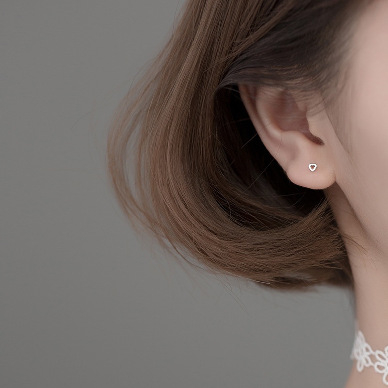 ต่างหูเงินแท้S925 รุ่น Light ต่างหูก้านเสียบ จิ๋ว มินิมอล 3เหลี่ยม 4เหลี่ยม ดาว หัวใจ ดวงอาทิตย์ สีเงิน Silver925
