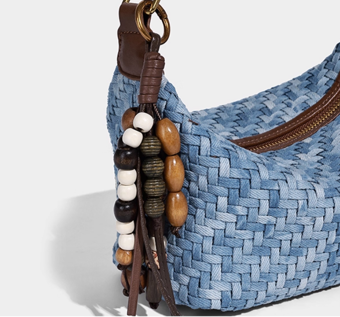 กระเป๋าแฟชั่น ผ้ายีนส์ แบบวัยรุ่น ผู้หญิง กระเป๋าสะพายข้าง ผ้ายีนส์ ลายสาน แฟชั่นใหม่ อินเทรนด์ 775304