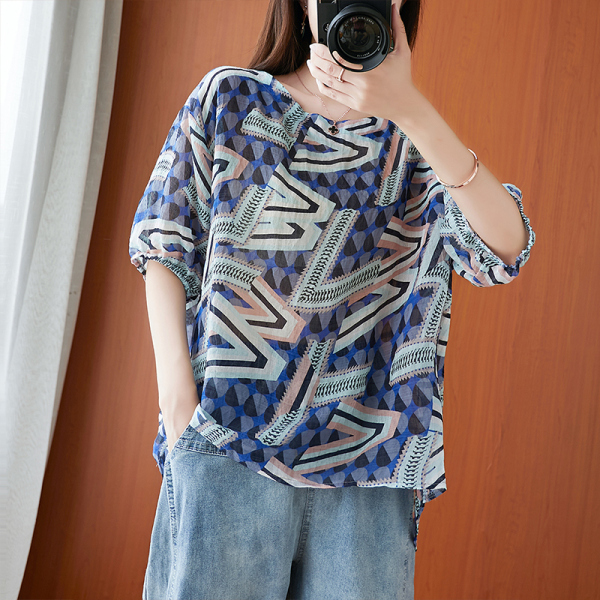 เสื้อผ้าฝ้าย เสื้อผ้าลินิน สไตล์ฤดูร้อน BY Lian Zhi Cotton and linen art สไตล์VINTAGE มีขนาดไซส์อกประมาณ 35-40 นิ้ว