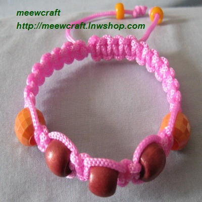 สร้อยข้อมือเชือกร่มแบบเลื่อนได้#Bra010 size8"