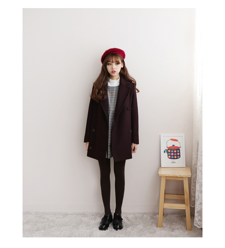 เสื้อโค้ทกันหนาว ทรงเรียบหรู มีสไตล์ ผ้าสักกะหลาดผสมสำลี บุซับในกันลม พร้อมส่งจ้า สีน้ำตาลเข้ม