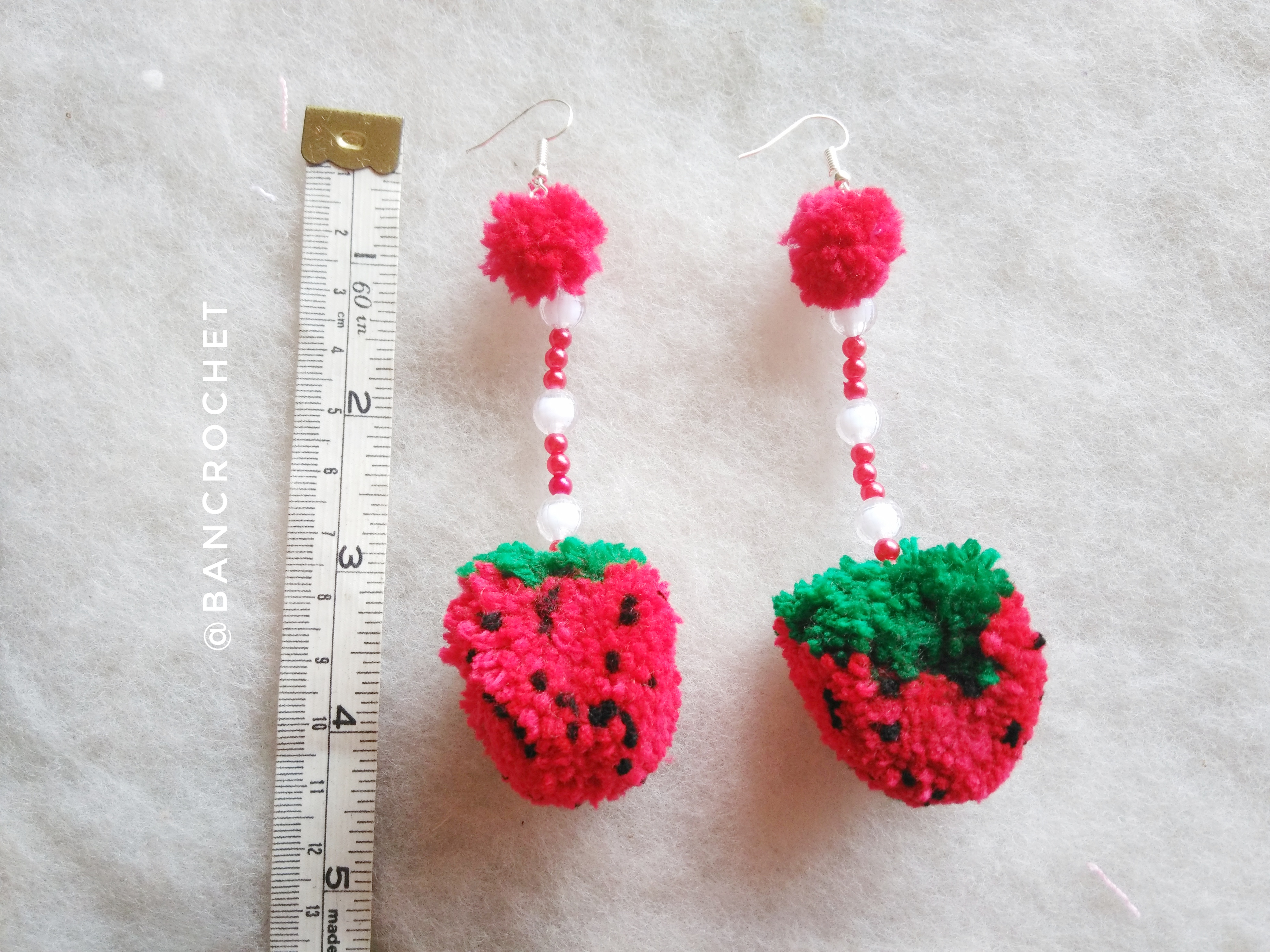 Bancrochet ต่างหูถักโครเชต์ crochet earring หลากสี 4-6 นิ้ว