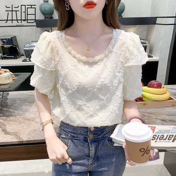 เสื้อลูกไม้ แขนสั้น