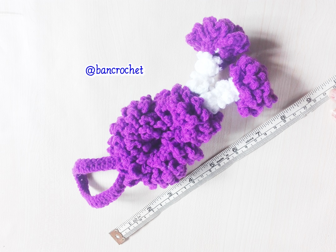 Bancrochet พวงมาลัยถักโครเชต์ Crochet Thai Garland ม่วง 6*5*4 inch