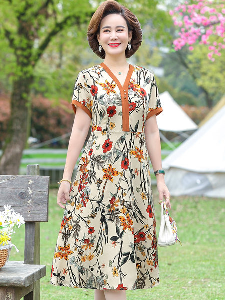เดรสวัยผู้ใหญ่40-60ปี เดรสคุณแม่ ชุดเดรสทำงานวัยผู้ใหญ่ แบรนด์ MAMA DRESS
