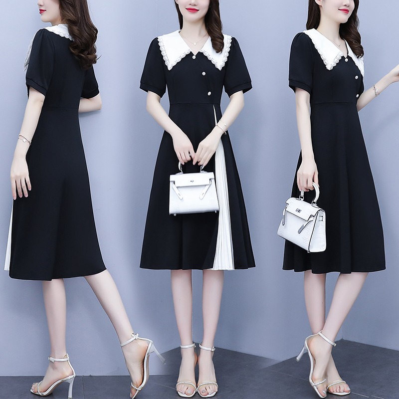 เดรสแขนสั้น มีไซส์ L-5XLอก 38-48 นิ้ว ใส่ได้ทั้งสาวหุ่นดีน่ารักจนถึงสาวอวบพลัสไซส์