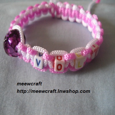 สร้อยข้อมือเชือกร่มแบบเลื่อนได้#Bra023 size6.9"