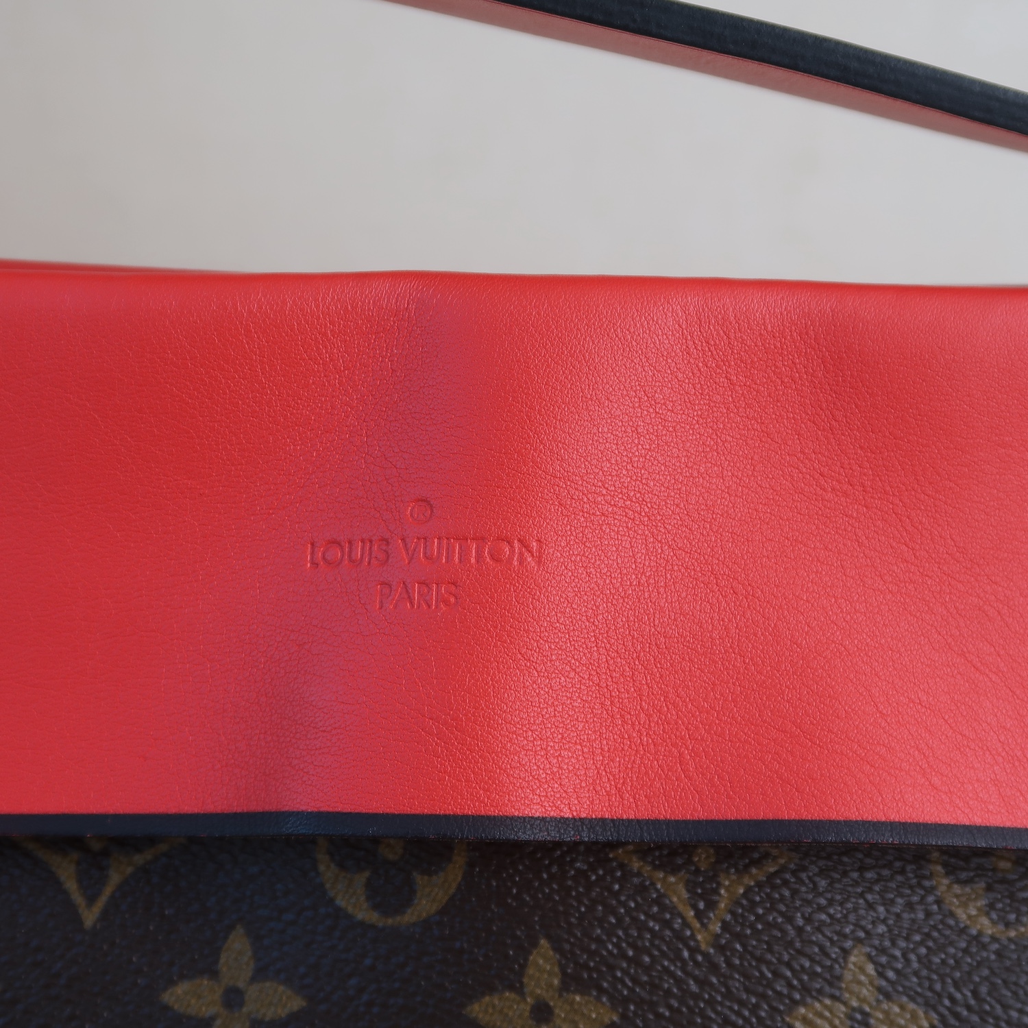 Louis Vuitton Red Calfskin/ Monogram Tuileries Besace Bag