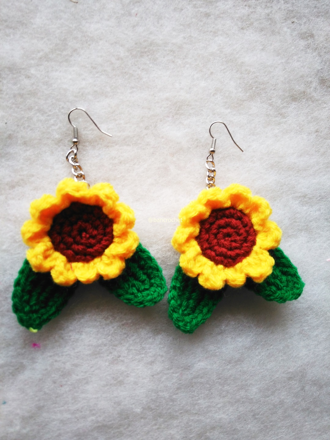 ต่างหูถักโครเชต์ crochet earrings หลากสี 5 นิ้ว
